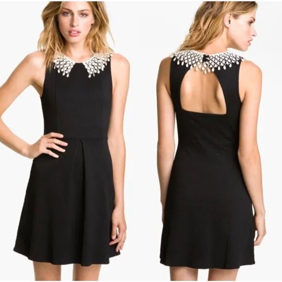 Free People Dresses & Skirts - Free People Black Crochet Neck Dress | Size XS